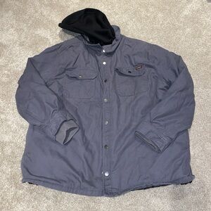 Brahma Canvas Hooded Jacket Gray Insulated Men's 2XL‎ Workwear Full Zip Snap